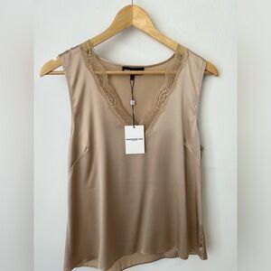 Generation Love Champagne Silk Top with Lace